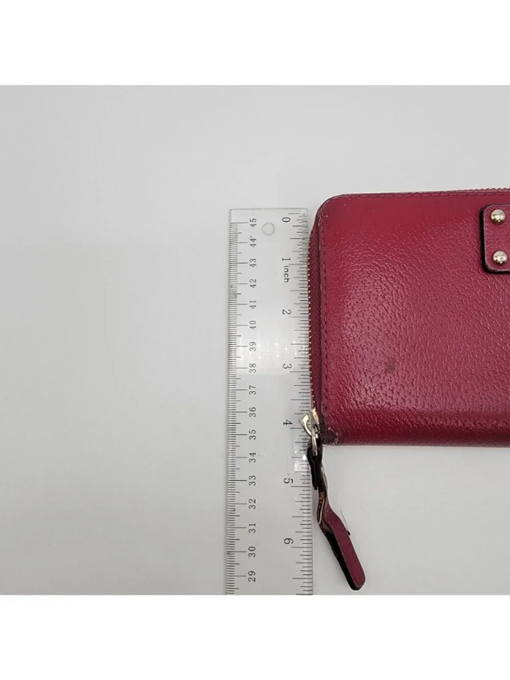 Kate Spade New York Burgundy Pebbled Leather Neda Zip-Around Wallet